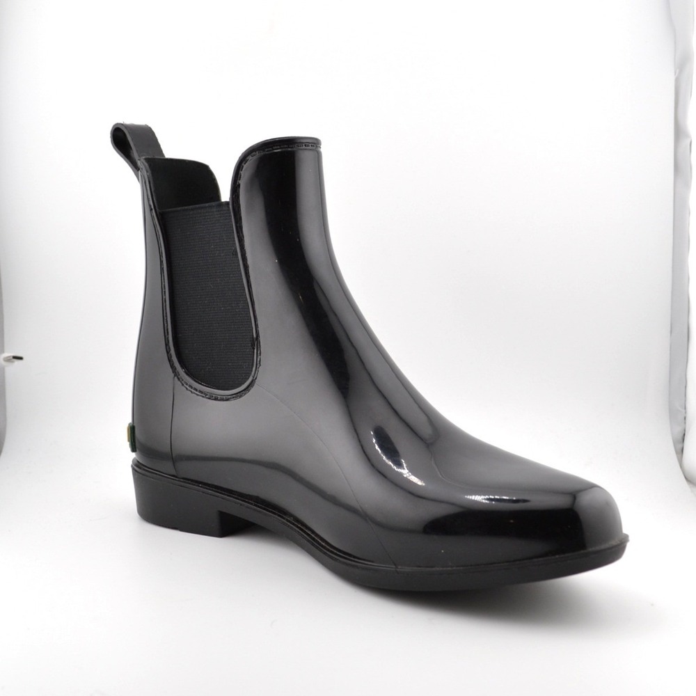 Lauren Ralph Lauren Tally Bo Rai Rain Boots Casual Fall Black 7B Sleek Classic - Picture 2 of 9